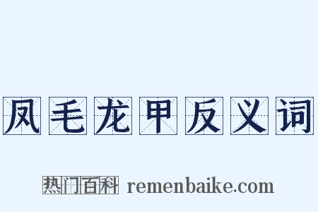 凤毛龙甲反义词是什么意思的图片